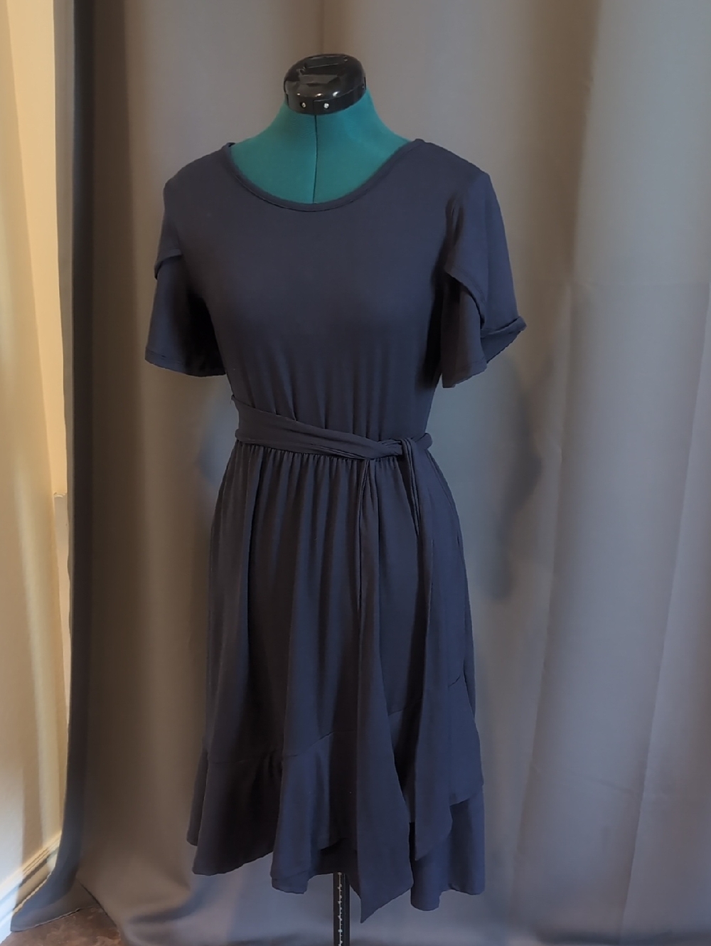 Pink Blush Maternity Classic Navy Short-Sleeve Tie-Waist Dress